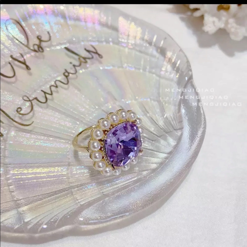 Purple pearl fashion ring - Picture 1 of 4